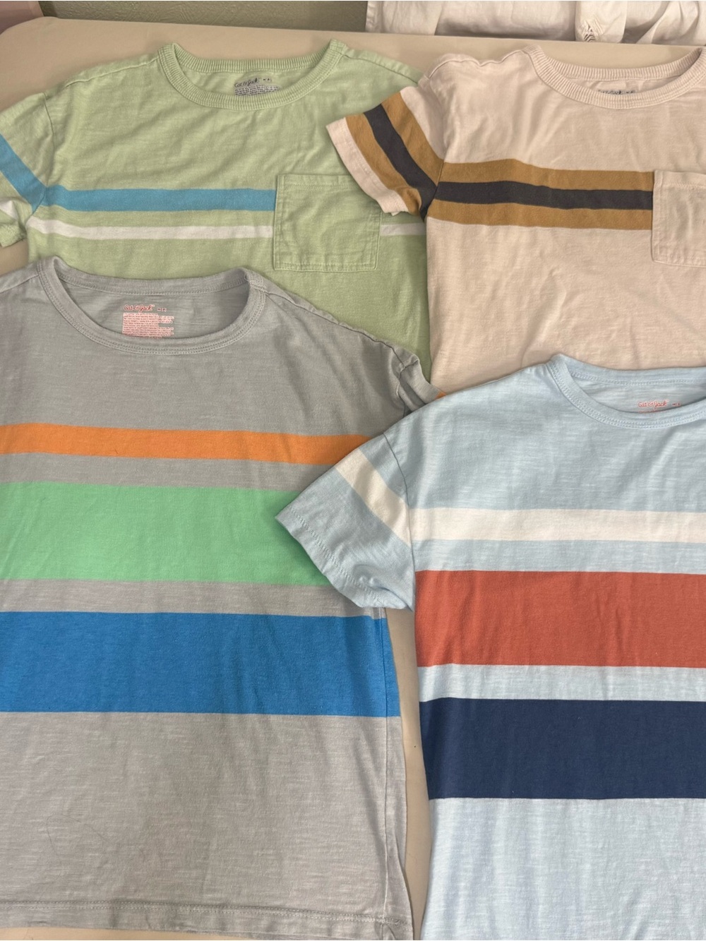 Cat & Jack Boys' Multi-Striped Short Sleeve- 4 Tee Pack Size 8 (M)